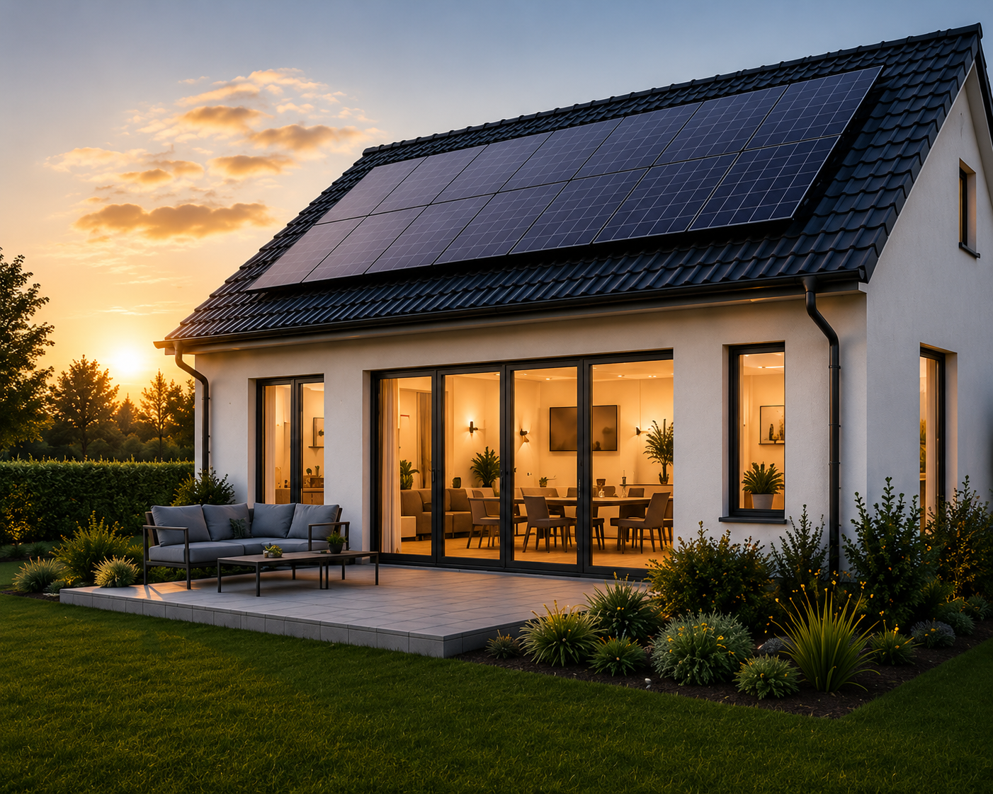 Haus mit Solaranlage